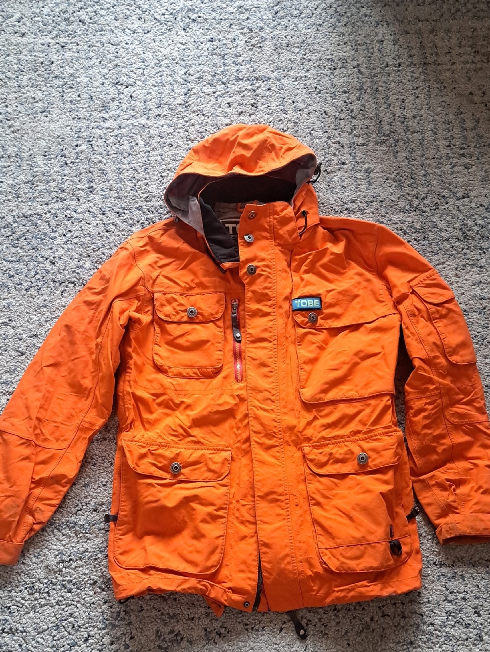Tobe Orange Insulated Ski Jacket with Hood S